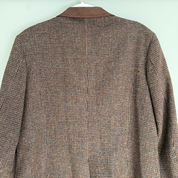 Vintage L.L. Bean 100% Wool USA Made Classic Brown Tweed Blazer Academia Preppy - Picture 10 of 16
